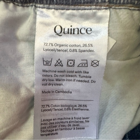 Quince Bella Stretch Relaxed Straight Jeans Atlantic Blue Medium Wash 30X32 - Picture 4 of 8